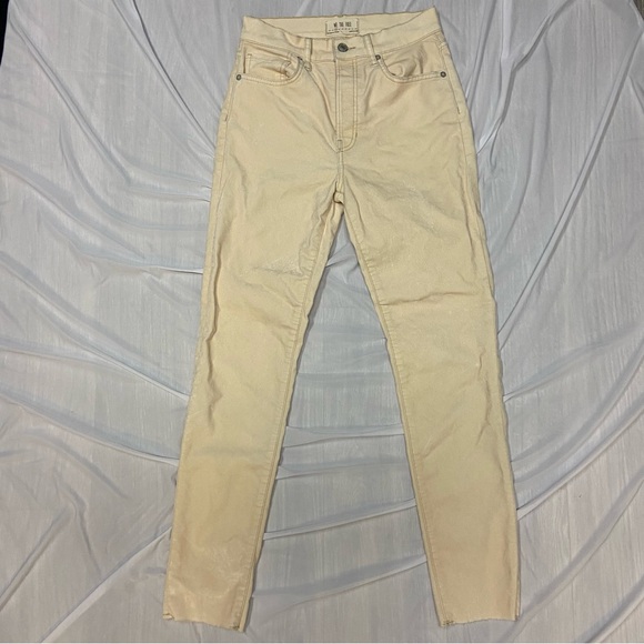 Free People We The Free Ivory Straight Leg Velvet Pants - Picture 3 of 5